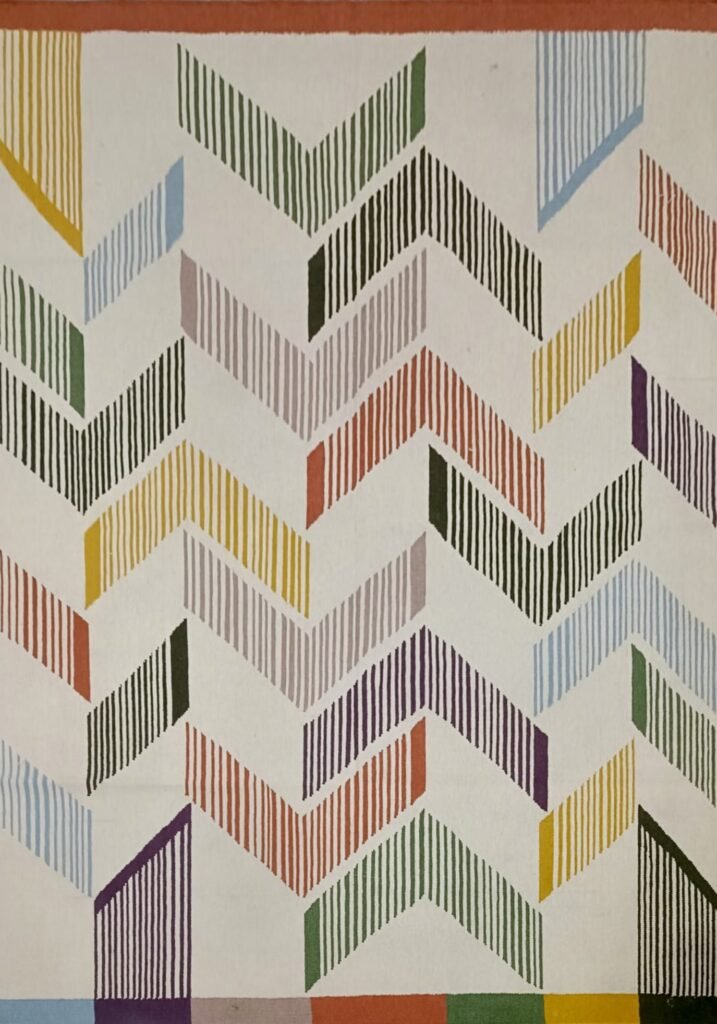 Zig-zag handmade dhurrie